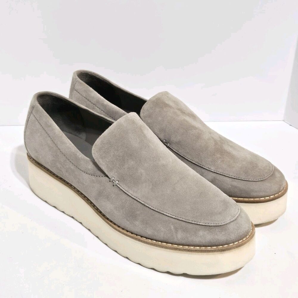 Vince Womens Size 9M/39‎ Zeta Platform Loafers Grey Suede Leather Shoes Sneakers